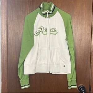 Aeropostale Varsity Athletics Woman’s Green & White Sporty Jacket Size XL